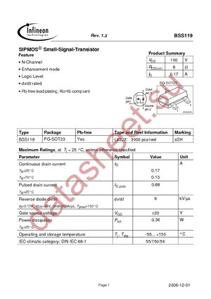 BSS119 E7978 datasheet  